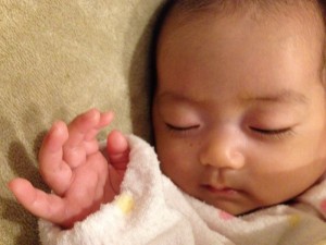 この寝顔にわたしも癒されました♪