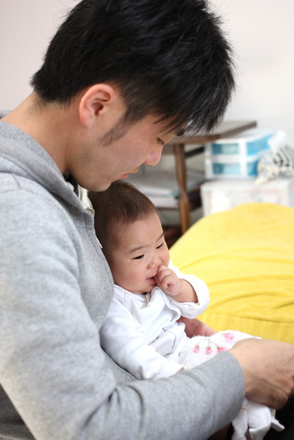 一晩淋しい想いをしたパパが迎えに来てくれました♪